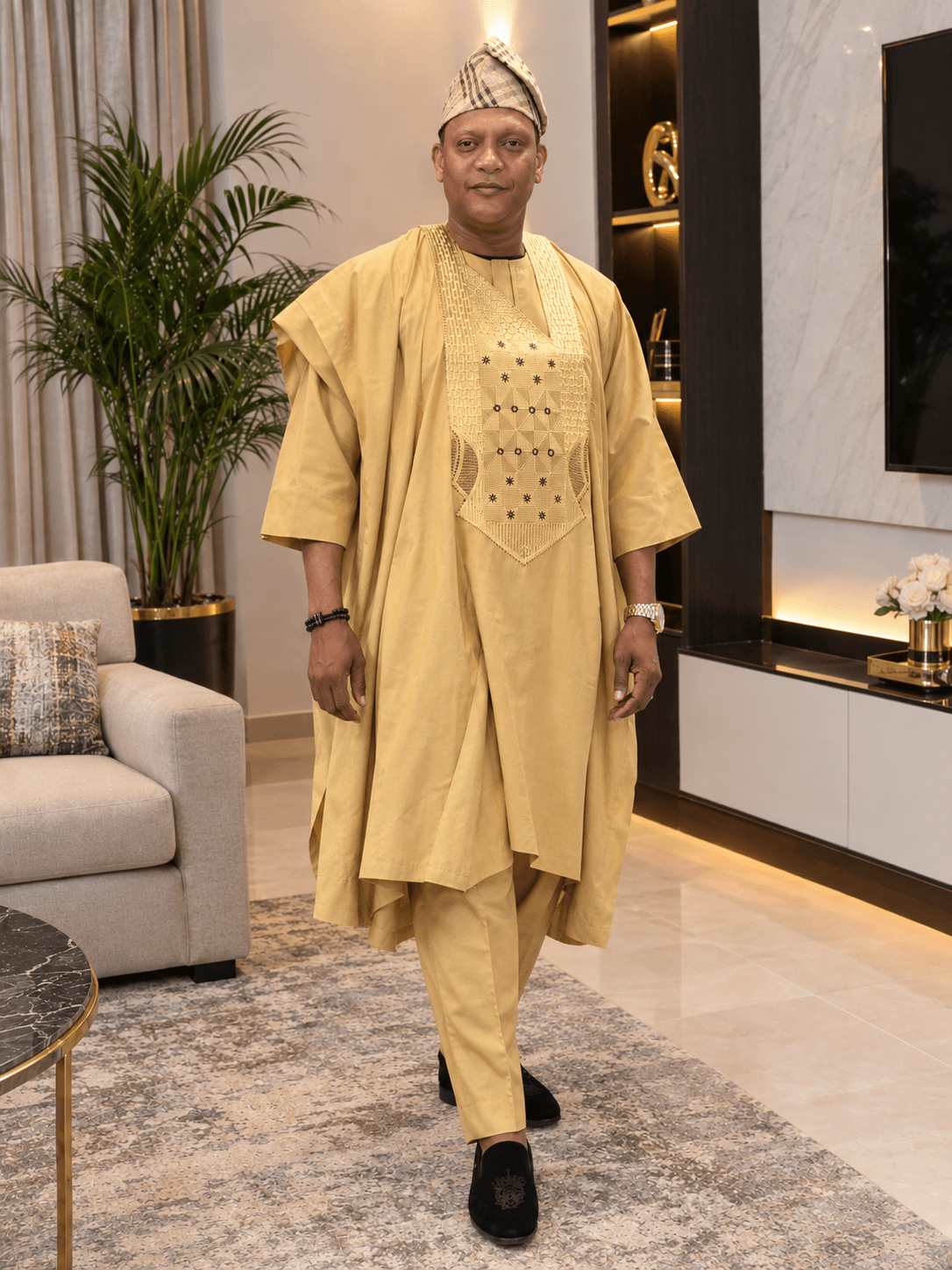 Embroidered White Agbada