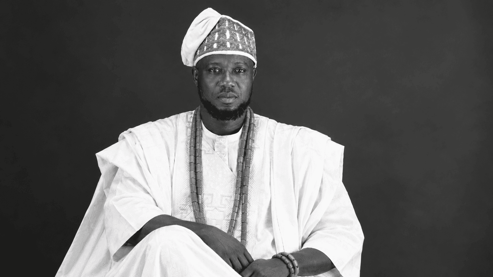 McMillions wearing traditional Nigerian attire